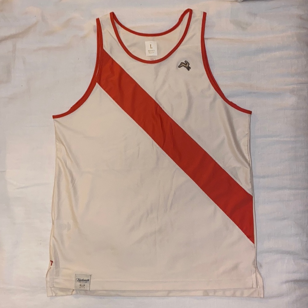 Tracksmith Red and White Tank Top